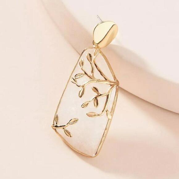 Anthropologie Nori Drop Earrings Clear Quartz - Picture 11 of 12